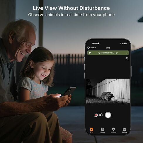 Meidase P200 WiFi Trail Camera, 64MP 1296P Bluetooth Game Camera with No-Glow Night Vision Motion Activated Waterproof, Hunting Deer Camera (App Control, Non-Cellular) in Kuwait