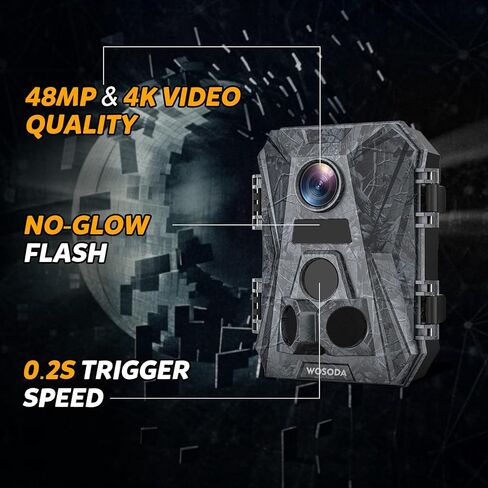 WOSODA ﻿3 Pack Trail Cameras, 48MP 4K No-Glow Night Vision Game Camera, Trail Cam with Motion Activated, IP66 Waterproof,2''LCD Screen,120° Wide Lens Wildlife Camera,Outdoor Scouting & Security in Saudi Arabia