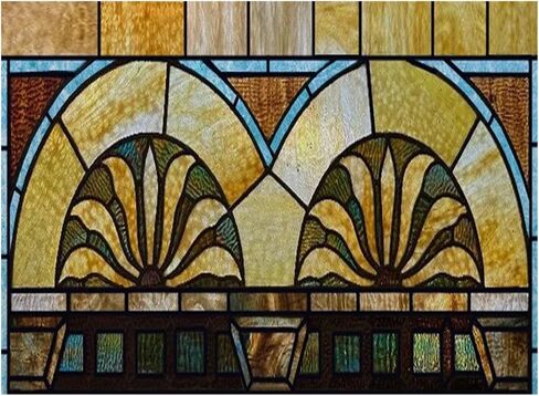 Window Film, Stained Glass, Decorative Retro Sticker, Privacy Frosted Static Cling, Home Decal for Room(Color 7,90x45CM) in Kuwait