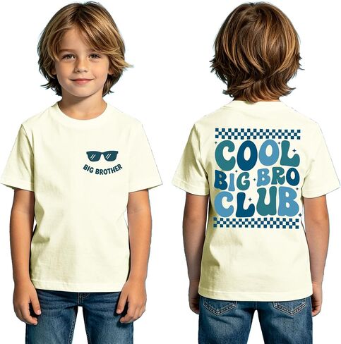Big Brother Shirt for Toddler Boys 3-8 Years Cool Big Bro Club Shirts Baby Announcement Short Sleeve Tops in Kuwait