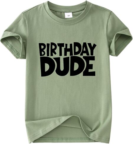 GLIGLITTR Boys Birthday Shirt Toddler Boy Tie Dye Birthday Dude T-Shirt Kids Bday Outfit Party Gift Summer Tee Tops 1-10Y in Kuwait