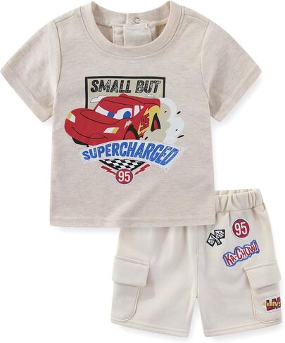 Disney Cars Lightning McQueen Baby Boys Short Sleeve T-Shirt and Shorts Set for Infant in Kuwait