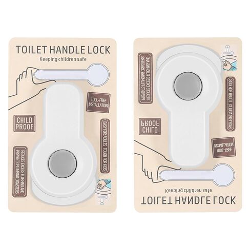 Baby Proofing Toilet Locks, Child Safety Toilet Lock,Toilet Flush Child Safety Lock with Round Button for Toddlers Kids Children,Strong Adhesive Toilet Locks for Bathroom Washroom, (2pcs) in Kuwait