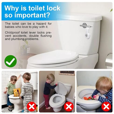 Baby Proofing Toilet Locks, Child Safety Toilet Lock,Toilet Flush Child Safety Lock with Round Button for Toddlers Kids Children,Strong Adhesive Toilet Locks for Bathroom Washroom, (2pcs) in Kuwait