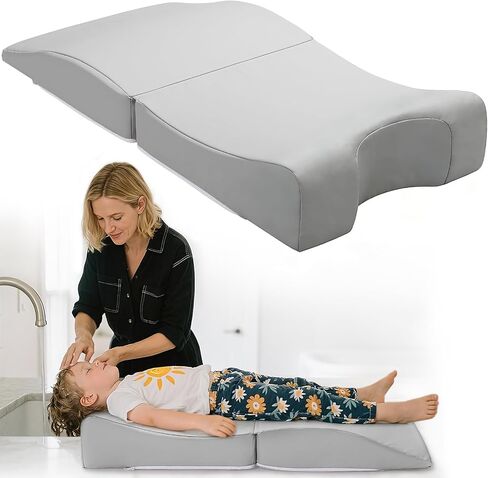Noverlife Gray Hair Washing Station for Toddler, Ergonomic Design Shampoo Buddy Foam Mat Foldable Sink Hair Washing Neck Support, Comfortable Hair Washing Mat with Zippers Hair Washing Seat for Sink in Kuwait