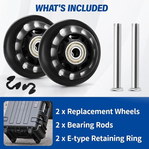 2PCS Replacement Wheels for Pelican Storm iM Series Cases, Heavy Duty Rubber Case Wheels for Pelican Storm iM2500 to iM3410 Cases in Kuwait