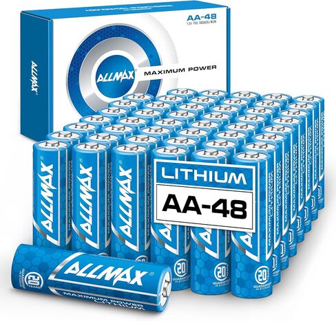 Allmax AA Maximum Power Lithium Batteries (24 Count) – 1.5V | 20-Year Shelf Life • Perfect for Blink Security Cameras • Leakproof • Longest Lasting • Ultimate Performance in Kuwait