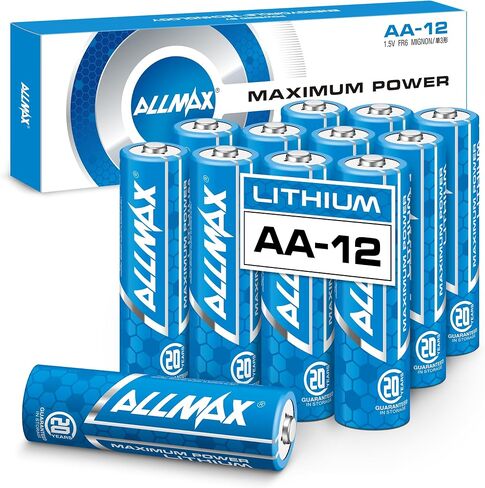 Allmax AA Maximum Power Lithium Batteries (24 Count) – 1.5V | 20-Year Shelf Life • Perfect for Blink Security Cameras • Leakproof • Longest Lasting • Ultimate Performance in Saudi Arabia