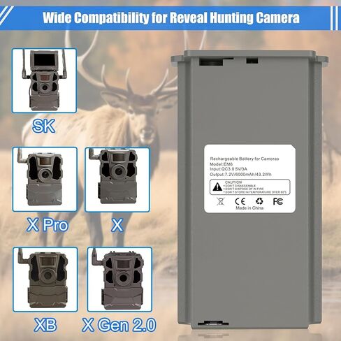 4 Pack New Reveal Rechargeable Battery + Cartridge 4 Port Charger, Compatible with TACTACAM Reveal X Gen 3.0, Pro 3.0,X PRO, X 2.0, X, SK, XB Cellular Trail Camera in Kuwait