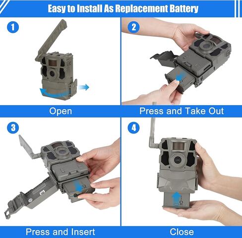 4 Pack New Reveal Rechargeable Battery + Cartridge 4 Port Charger, Compatible with TACTACAM Reveal X Gen 3.0, Pro 3.0,X PRO, X 2.0, X, SK, XB Cellular Trail Camera in Kuwait