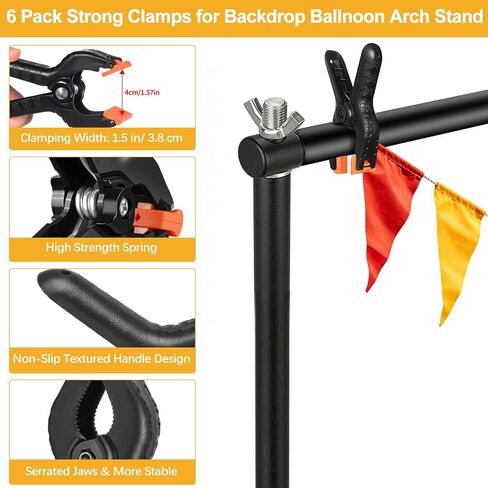 Backdrop Stand 10x7ft(WxH)- 7 Widths Photo Studio Adjustable Background Stand Support kit with Clamps,Carrying Bag for Party, Photo Booth, Banner, Events Decoration, Wedding, Photography in Kuwait