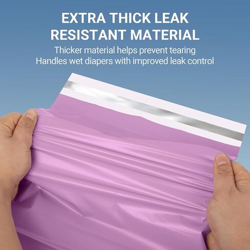 Calvana 100pcs Adult Diaper Disposal Bags, Extra Large 12"x17", Odor-Proof & Leak-Resistant, Thick Tear-Resistant Disposable Trash Bags for Adult Diapers, Baby Diapers, Pet Waste (Purple) in Kuwait