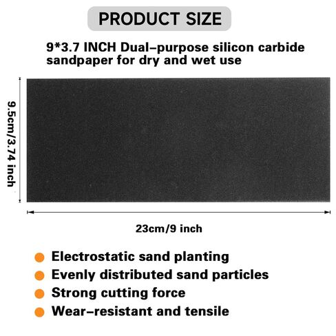 42Pcs Sandpaper Assortment,120/220/400/600/800/1000/2000 Grit, 9 x 3.6 Inch, Wet Dry Sand Paper, Silicon Carbide Grit Material, Suitable for Sanding and Polishing Wood, Metal, Stone, Walls in Kuwait