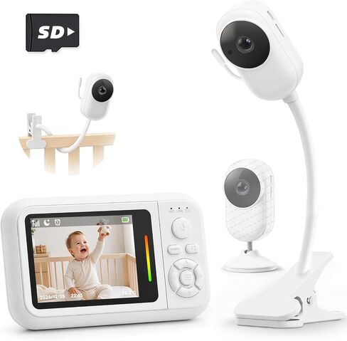 Baby Monitor with Camera and Audio,2.8" Screen Baby Monitor No Wifi with Clip for Crib & Stand, Portable Travel Baby Bed Camera with Auto Night Vision, VOX, 2-Way Talk, Temp Sensor & 7 Lullabies in Saudi Arabia