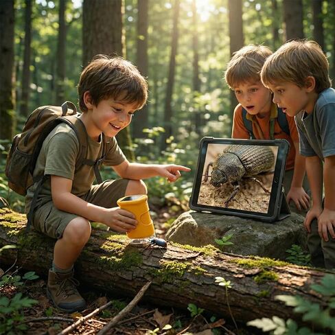 4K Microscope, Loupe Magnifier with Light, Wonderquest Discovery Microscope, 4K Magnifying Camera, 2" IPS Screen 1000x Handheld Portable USB Digital Miniscope (Purple) in Kuwait