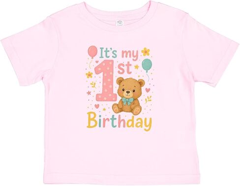 inktastic First Birthday Teddy Bear Baby T-Shirt in Kuwait