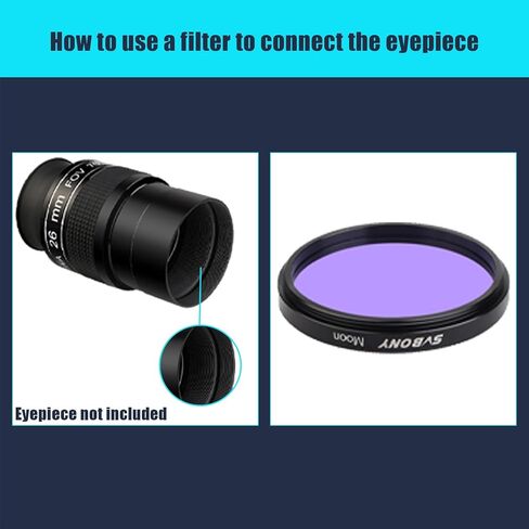 SVBONY Telescope Filter Moon Filter for Standard 2 inches, Bundle with SV128 Telescope Filter Polarizing Filter for Astronomic in Kuwait