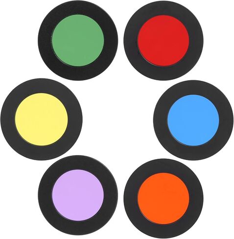 6pcs 1.25 inch Telescope Eyepiece Filters Set, Colorful Planetary and Nebula Filters with Red Green Orange Yellow Blue Purple, for Enhancing Contrast on Moon Jupiter in Kuwait