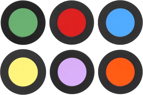 6pcs 1.25 inch Telescope Eyepiece Filters Set, Colorful Planetary and Nebula Filters with Red Green Orange Yellow Blue Purple, for Enhancing Contrast on Moon Jupiter in Kuwait