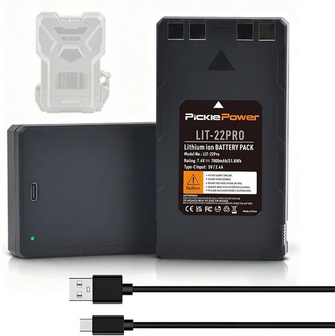 Pickle Power 2 Pack LIT-22 Battery for SPYPOINT Trail Camera, 7000mAh Rechargeable Lithium Battery Compatible with Flex-M, G-36, Plus, Flex-S Cellular Trail Cameras in Kuwait
