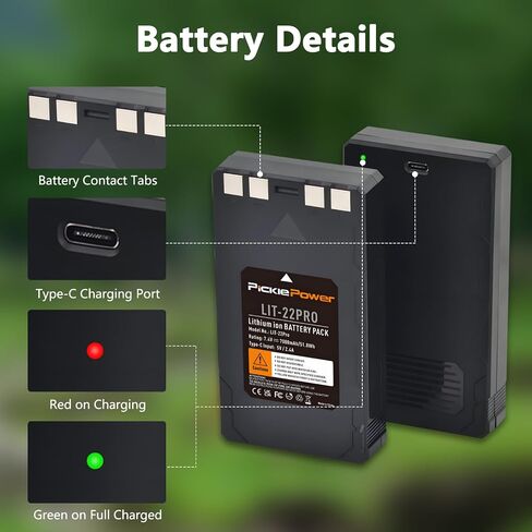 Pickle Power 2 Pack LIT-22 Battery for SPYPOINT Trail Camera, 7000mAh Rechargeable Lithium Battery Compatible with Flex-M, G-36, Plus, Flex-S Cellular Trail Cameras in Kuwait