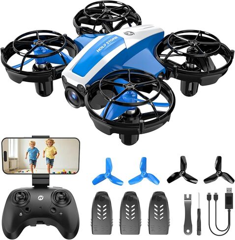 Holy Stone Mini FPV Drone with 1080P HD Camera for Kids & Beginners, RC Nano Quadcopter with Optical Flow Hover, Gesture Control, 3D Flips, 3 Batteries, Great Gift Toy for Boys and Girls, HS210P Green in Kuwait