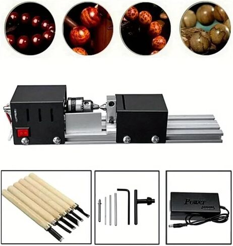 Milling machines, Mini Lathe Machine Tool, Woodworking DIY Wood Lathe Milling Machine Grinding Polishing Beads Drill Rotary Tool Set(Basic A) in Kuwait