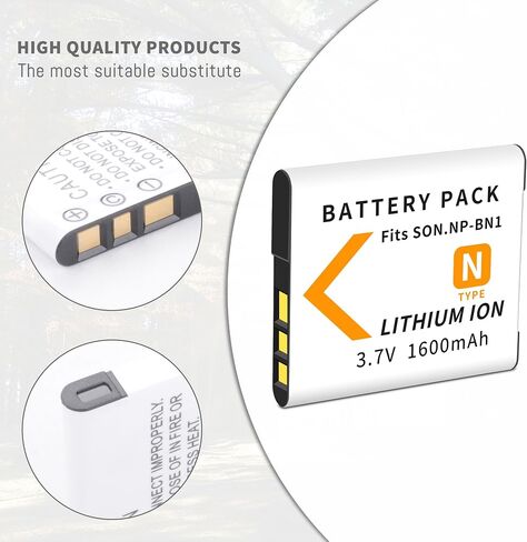 NP-BN1 NPBN1 BC-CSN Battery with Slim LCD Charger for Sony DSC-QX10 QX30 | Cyber-Shot QX100 QX100 DSC-TF1 DSC-TX10 TX20 TX30 DSC-W530 DSC-W570 DSC-W650 DSC-W800 DSC-W830, 1600mah in Kuwait