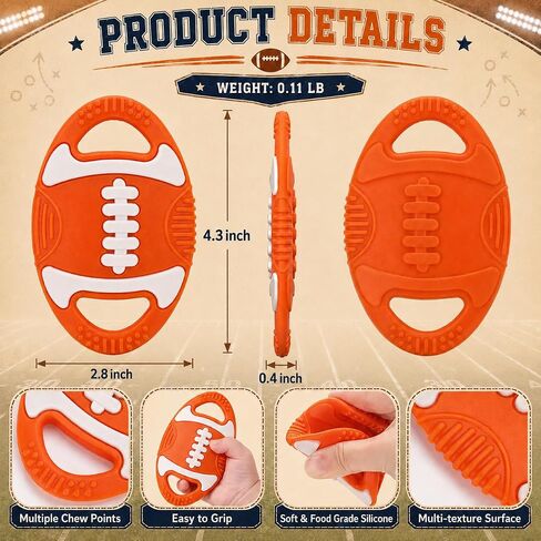 Baby Teething Toys Silicone Baby Football-Themed Teether Over 3 Months | Sensory Chew Toys - Baby Teether for Teething Relief - BPA Free Infant Toys Baby Shower Gifts in Kuwait