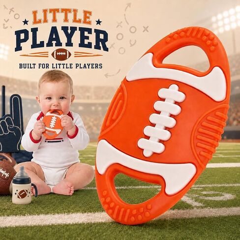 Baby Teething Toys Silicone Baby Football-Themed Teether Over 3 Months | Sensory Chew Toys - Baby Teether for Teething Relief - BPA Free Infant Toys Baby Shower Gifts in Kuwait