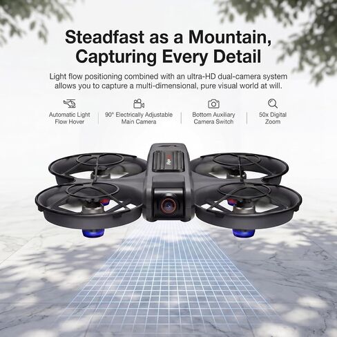 Drone with UHD Camera, Drone with Screen on Controller for Beginners, Remote Control Quadcopter with 2 Batteries, One Key Start, Easy to Fly, Altitude Hold, 3D Flips, Carrying Case （Dark Gray） in Kuwait