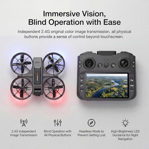 Drone with UHD Camera, Drone with Screen on Controller for Beginners, Remote Control Quadcopter with 2 Batteries, One Key Start, Easy to Fly, Altitude Hold, 3D Flips, Carrying Case （Dark Gray） in Kuwait