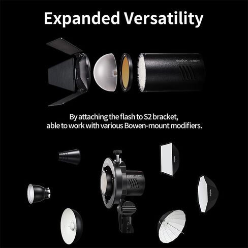 Godox AD100 Pro Godox 100Ws Pocket Flash Strobe – 2.4G Wireless X System, 2600mAh Li-ion (360 Flashes), 1/8000s HSS, 0.01-1.5s Recycling, OLED Screen, 1.8W LED Model Light, TTL/Multi/M in Kuwait