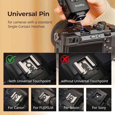 SmallRig RS-22 Mini Camera Flash for Sony for Nikon for Canon for Fuji DSLR, GN8 Manual Speedlite, 85° Adjustable, 4 Levels 1/1-1/8, 700 Full Power Flashes, 0.1-4s Recycle/6500K/400mAh Battery -5883 in Kuwait