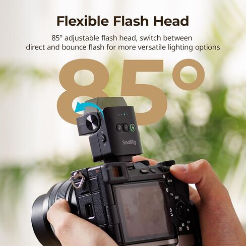 SmallRig RS-22 Mini Camera Flash for Sony for Nikon for Canon for Fuji DSLR, GN8 Manual Speedlite, 85° Adjustable, 4 Levels 1/1-1/8, 700 Full Power Flashes, 0.1-4s Recycle/6500K/400mAh Battery -5883 in Kuwait