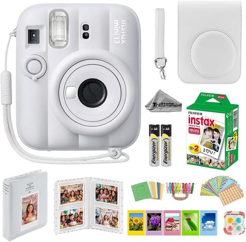 Fujifilm Instax Mini 13 Blue Instant Camera with 20-Sheet Film Set | Includes Instax Mini 13 camera, 20-sheet film, carrying case, photo album, color filters, and assorted photo frames. in Kuwait