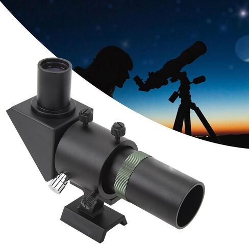 6X30 Finder Scope, Right Angle Large Aperture Optical Finder with Metal Bracket, Portable Finder Scope with Full Coating Green Film for Astronomical Telescope in Kuwait