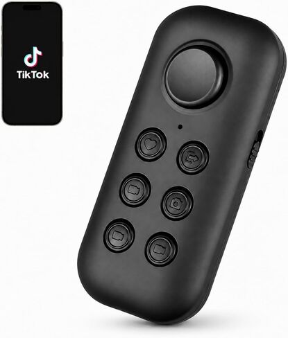 TikTok Scrolling Remote – Handheld Bluetooth Controller for iPhone & Android, One-Hand Video Scrolling While Cooking, Working Out or Relaxing, Fun Gift for TikTok Lovers (Black) in Kuwait