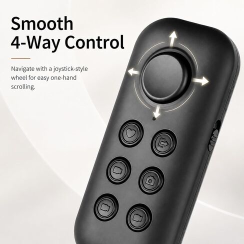 TikTok Scrolling Remote – Handheld Bluetooth Controller for iPhone & Android, One-Hand Video Scrolling While Cooking, Working Out or Relaxing, Fun Gift for TikTok Lovers (Black) in Kuwait