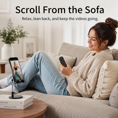 TikTok Scrolling Remote – Handheld Bluetooth Controller for iPhone & Android, One-Hand Video Scrolling While Cooking, Working Out or Relaxing, Fun Gift for TikTok Lovers (Black) in Kuwait