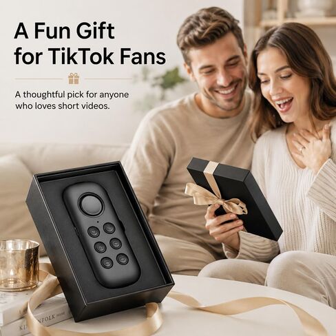 TikTok Scrolling Remote – Handheld Bluetooth Controller for iPhone & Android, One-Hand Video Scrolling While Cooking, Working Out or Relaxing, Fun Gift for TikTok Lovers (Black) in Kuwait