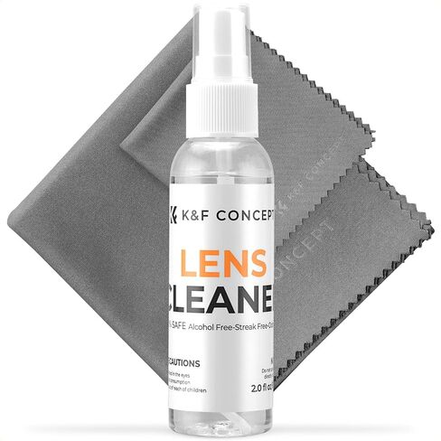 K&F Concept 15CM+40CM Microfiber Cleaning Cloths with 60ML Screen Cleaner for Cleaning Camera Lenses, Glasses, Screens, Cell Phone, Eyeglasses, LCD TV Screens, Tablets in Kuwait