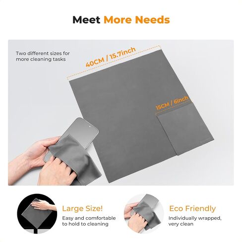 K&F Concept 15CM+40CM Microfiber Cleaning Cloths with 60ML Screen Cleaner for Cleaning Camera Lenses, Glasses, Screens, Cell Phone, Eyeglasses, LCD TV Screens, Tablets in Kuwait