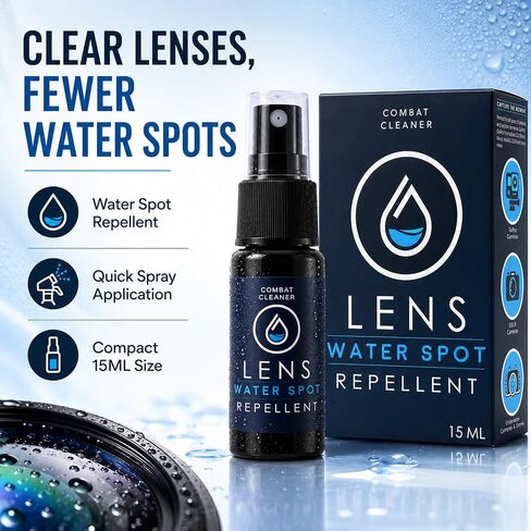 Spray and Microfiber Lens Cleaner Care Kit - Water Spot Repellent Camera Lens and Optical Cleaning Solution for Coated Lenses, Binoculars, Scopes, Cameras, Glasses, Sunglasses, Screens in Kuwait