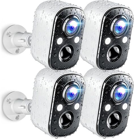Techage 2K Solar Security Cameras Wireless Outdoor,Solar Battery Powered WiFi Cameras for Home Security with AI Motion Detection,Color Night Vision,2-Way Talk,IP66 Waterproof,Cloud/SD Storage 2 Pack in Kuwait