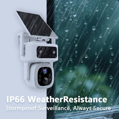4G LTE Solar Cellular Security Camera Outdoor Wireless, Lifetime Free Data & No Monthly Fee, No WiFi Needed, 360° PTZ, 2K Full Color Night Vision, Human Tracking, 2-Way Audio, 32GB SD Card, IP66 in Kuwait
