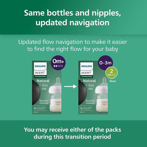 Avent - 3Pk Glass Natural Baby Bottle With Natural Response Nipple, 4Oz in Kuwait