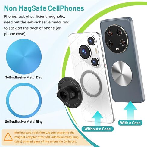 Mippko Stroller Phone Holder,Compatible with MagSafe,20 x N52 Strong Magnets with Clamp Mount,Magnetic Handlebar Mount for Treadmill/Peloton/Spin Bike/Gym/Shopping/Golf Carts, iPhone 12–17 & Android in Kuwait