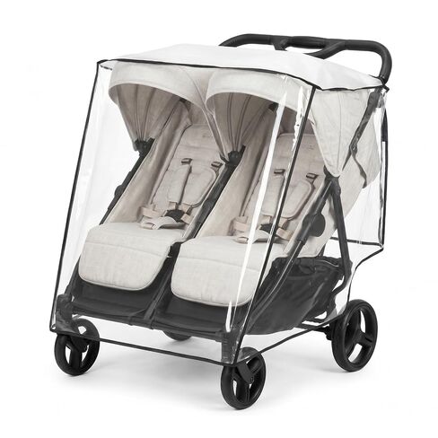 Double Stroller Rain Cover, Universal Double Stroller Rain Cover Side by Side, Breathable Weather Shield for All-Weather Protection from Snow, Wind, Dust in Kuwait