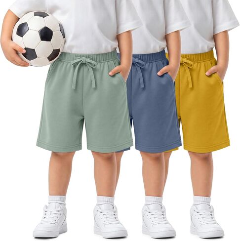 Oakgarden 3 Pack Toddler Boys' 18M-5T Shorts Baby Pull On Bermuda Jogger Shorts Cargo Short Pants with Pockets Clothes in Kuwait